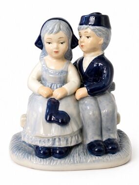 vintage ceramic figurine Boy & Girl on Bench
